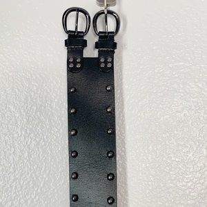 Black Leather Studded Belt